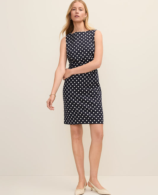 The Petite Belted Shift Dress in Polka Dot | Ann Taylor