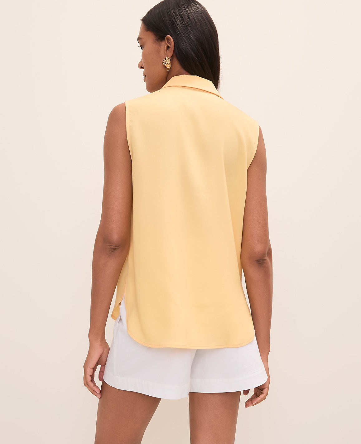Petite Sleeveless Collar Shirt | Ann Taylor