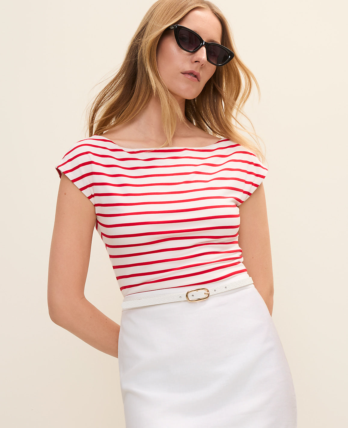 Petite Striped Boatneck Top | Ann Taylor
