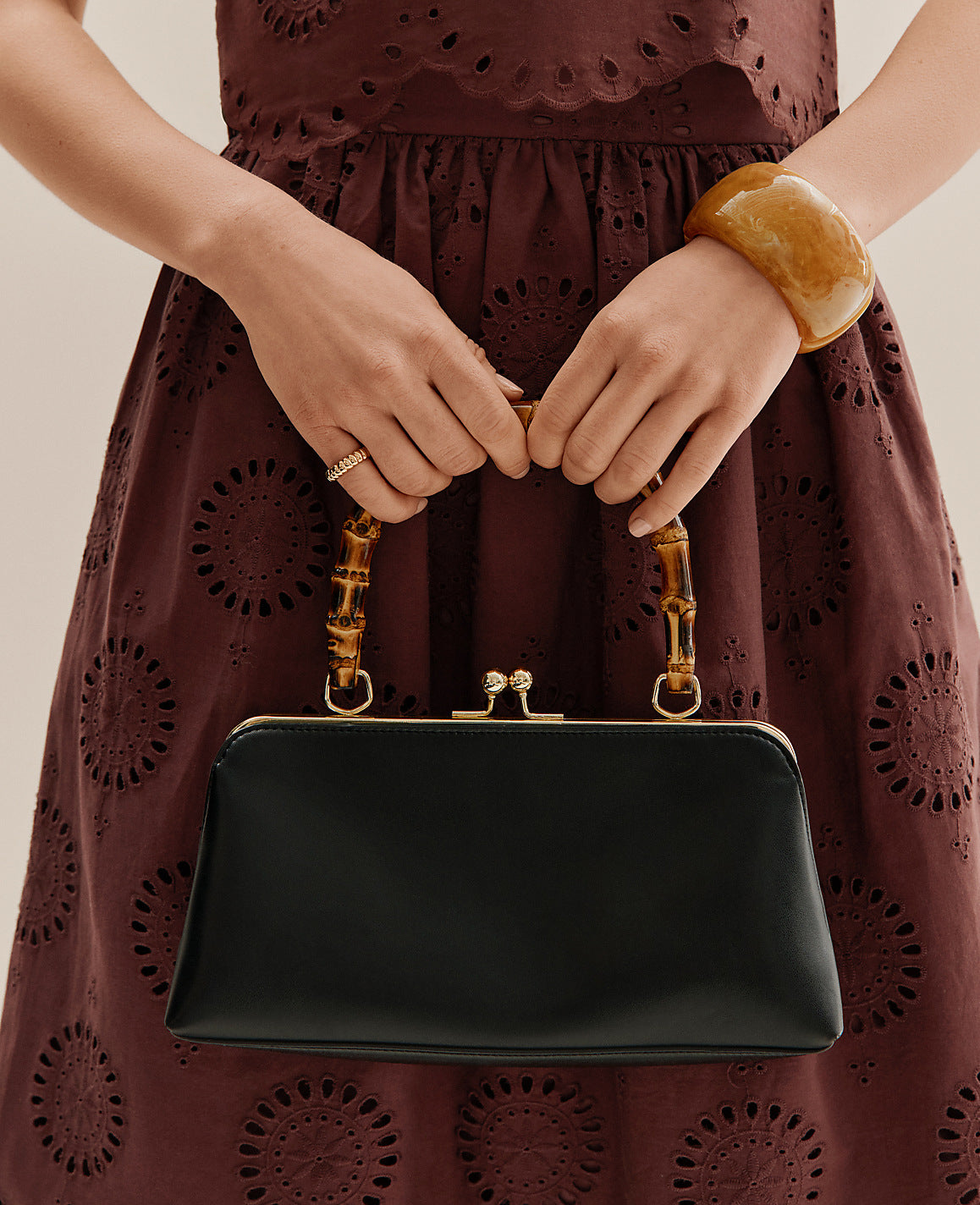 Bamboo Top Handle Bag | Ann Taylor