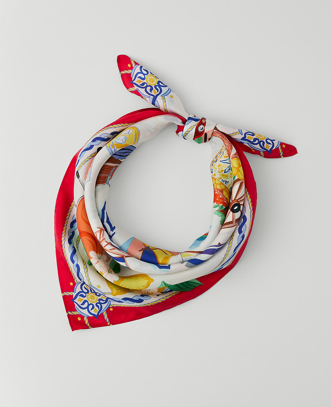 Amalfi Coast Printed Silk Scarf | Ann Taylor