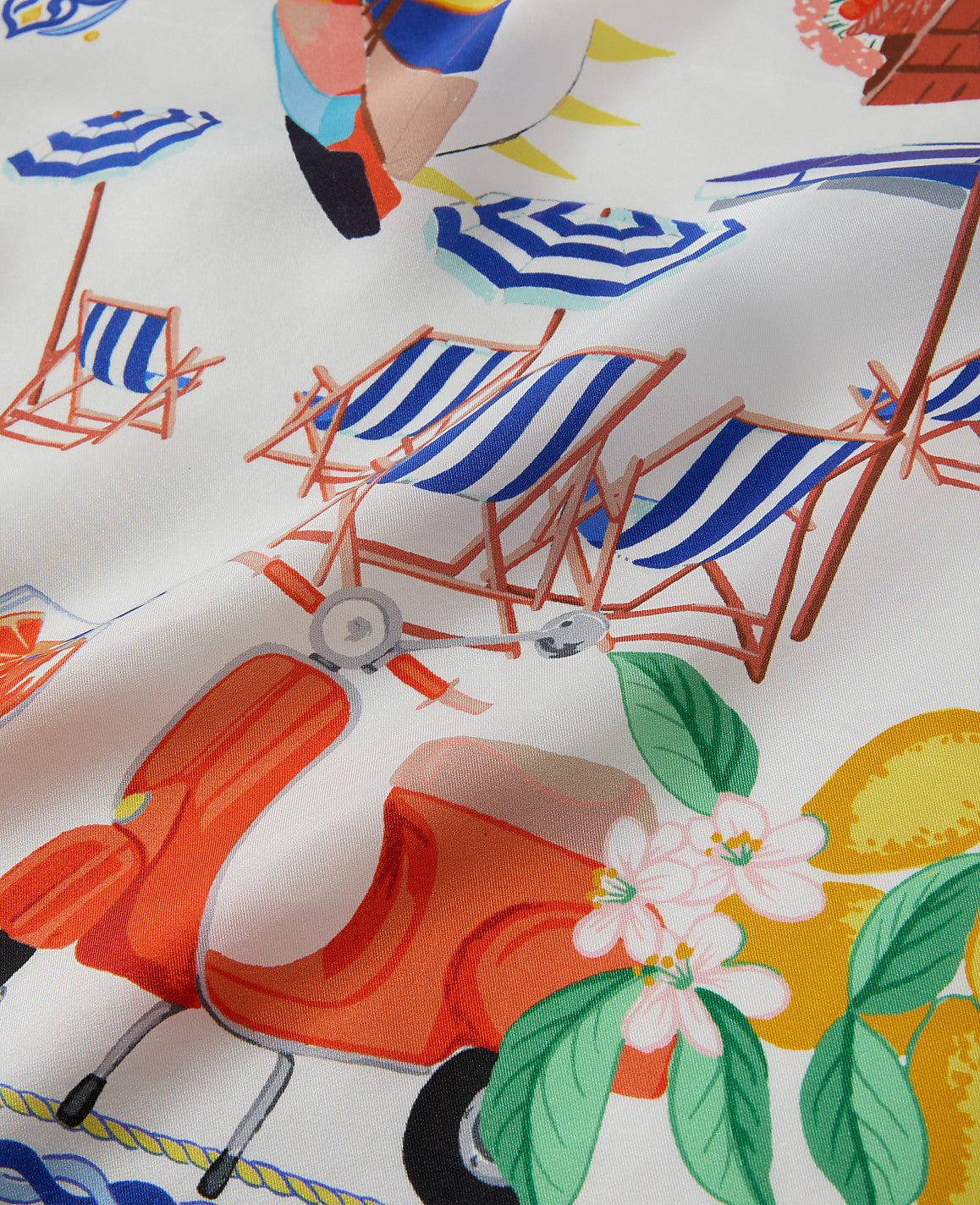 Amalfi Coast Printed Silk Scarf | Ann Taylor