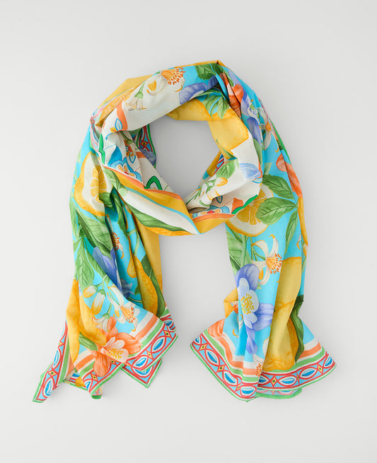 Lemon Floral Print Scarf | Ann Taylor