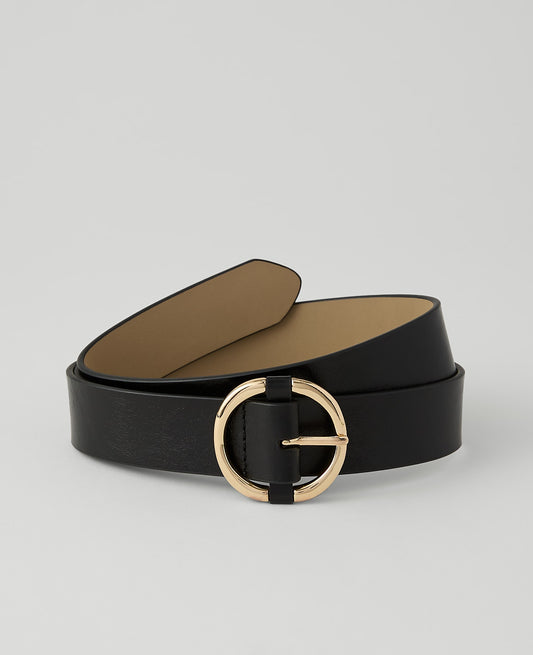 Leather Round Buckle Belt | Ann Taylor