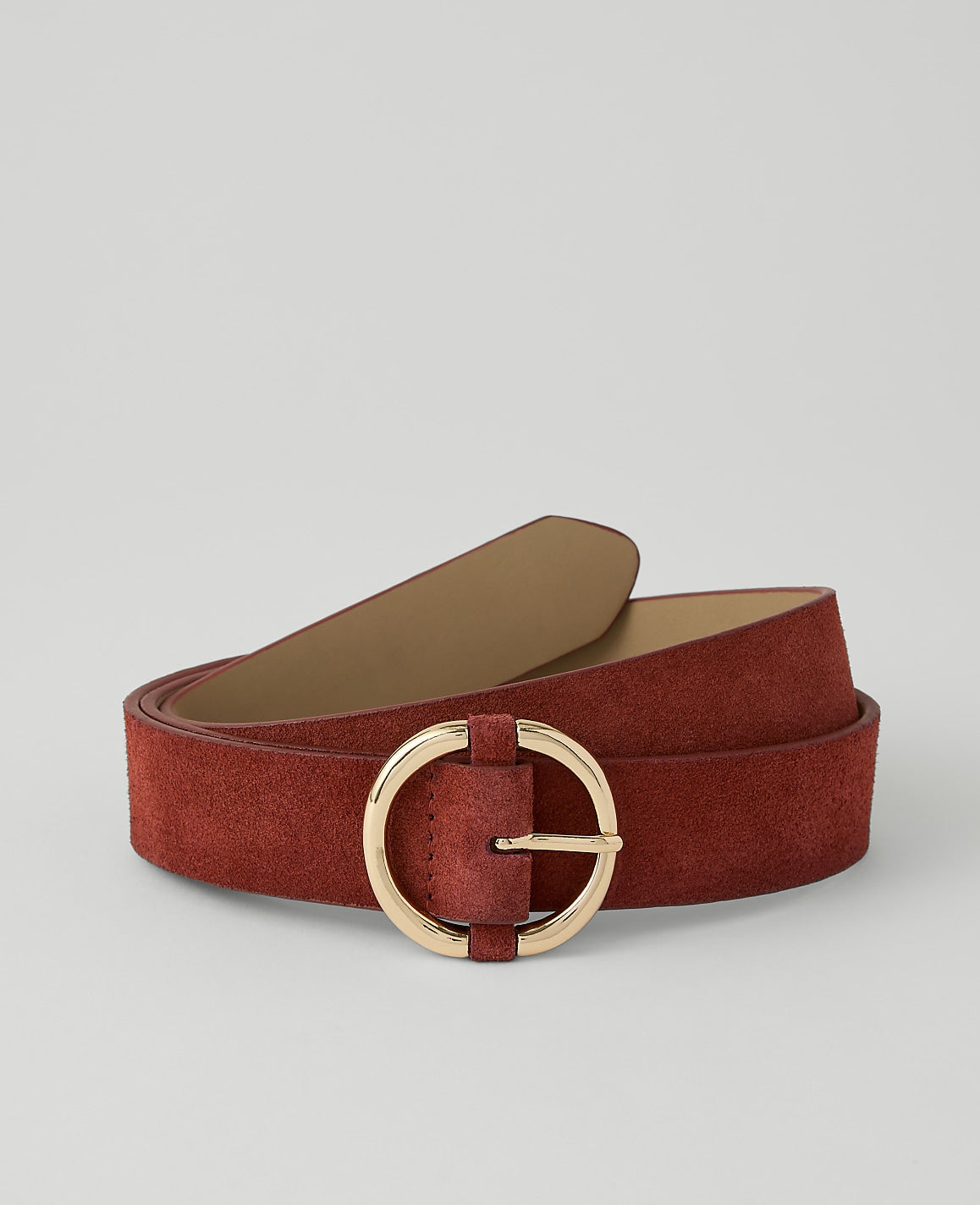 Suede Round Buckle Belt | Ann Taylor