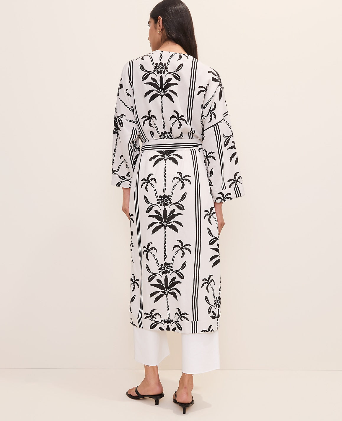 Palm Tree Belted Kimono | Ann Taylor