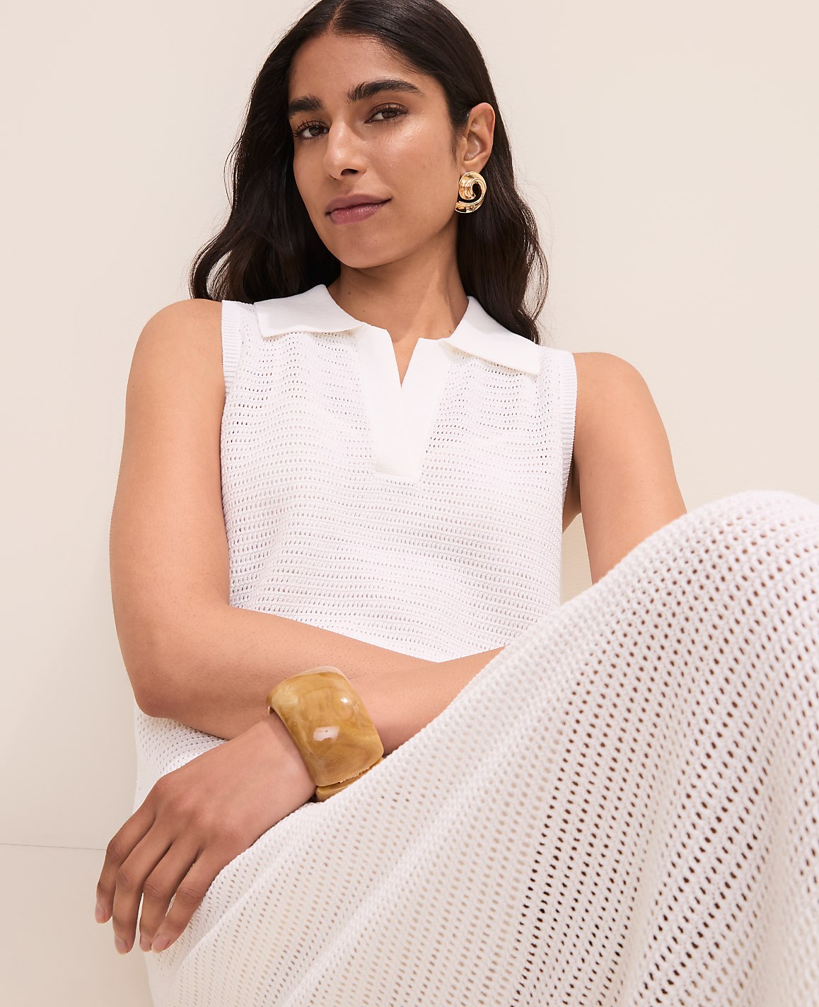 Collared Halter Sweater Dress | Ann Taylor