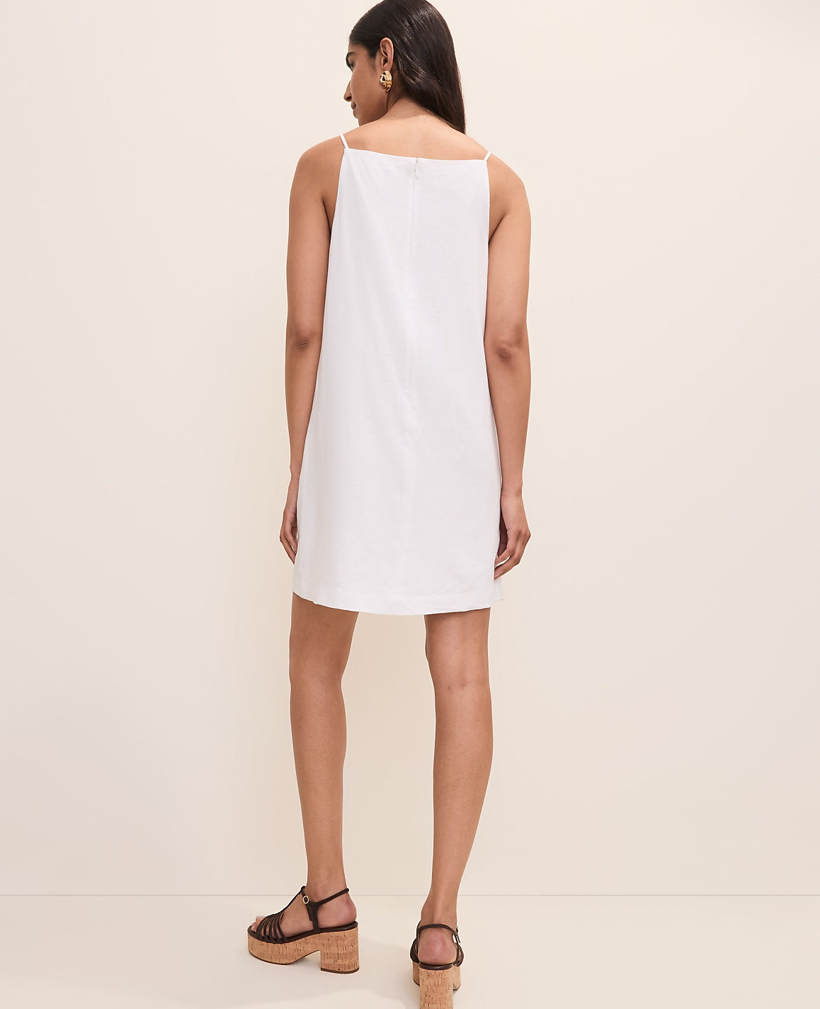 Embroidered Shift Dress in Linen Blend | Ann Taylor