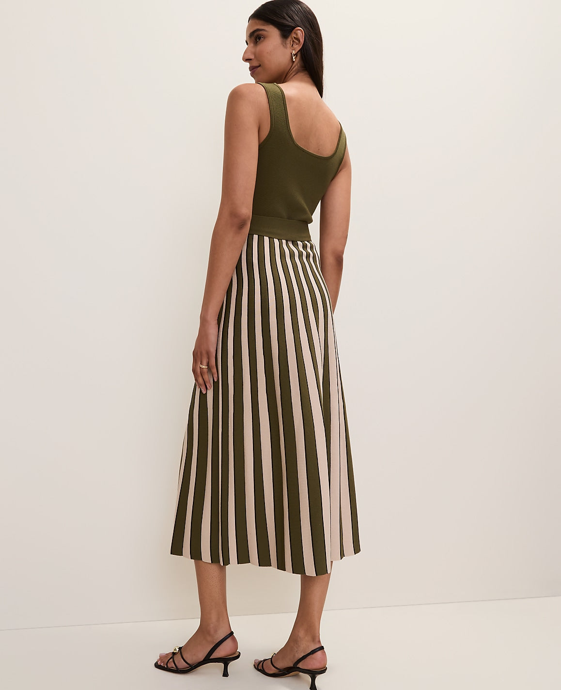 Striped Square Neck Sweater Dress | Ann Taylor