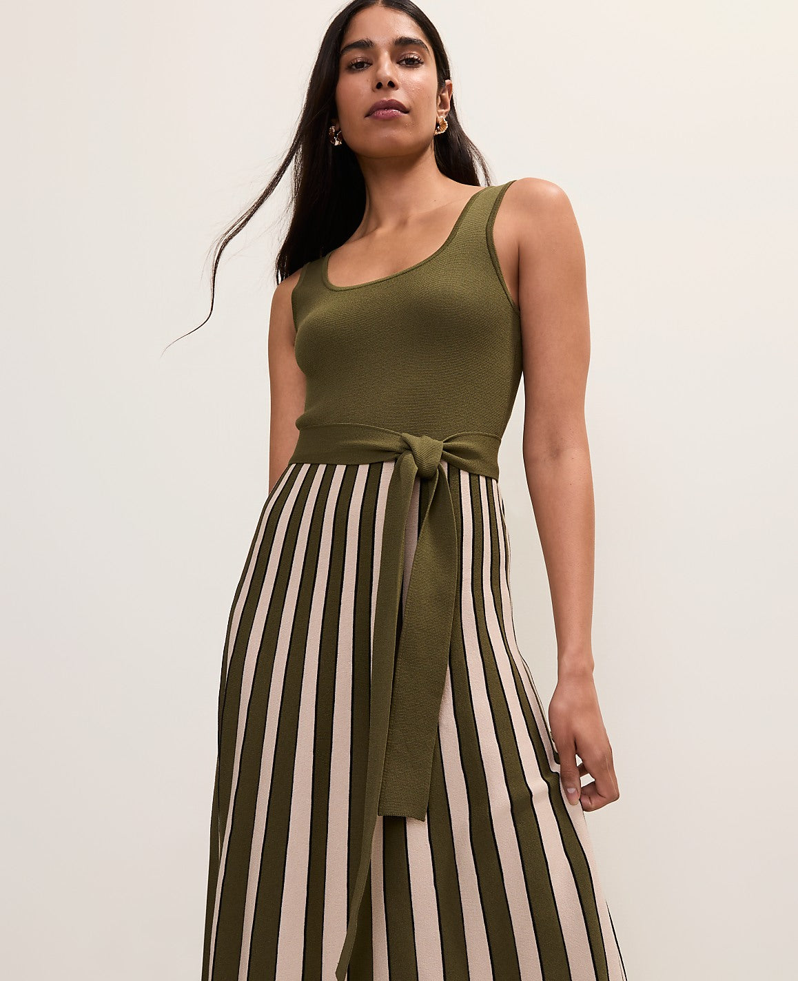 Striped Square Neck Sweater Dress | Ann Taylor