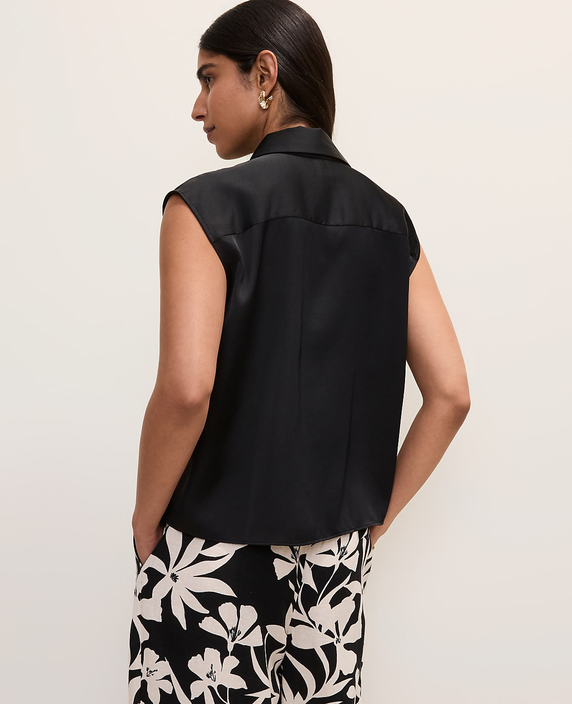 Collared Satin Blouse | Ann Taylor