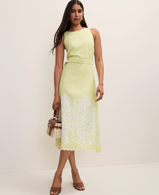 Eyelet Halter Midi Dress | Ann Taylor