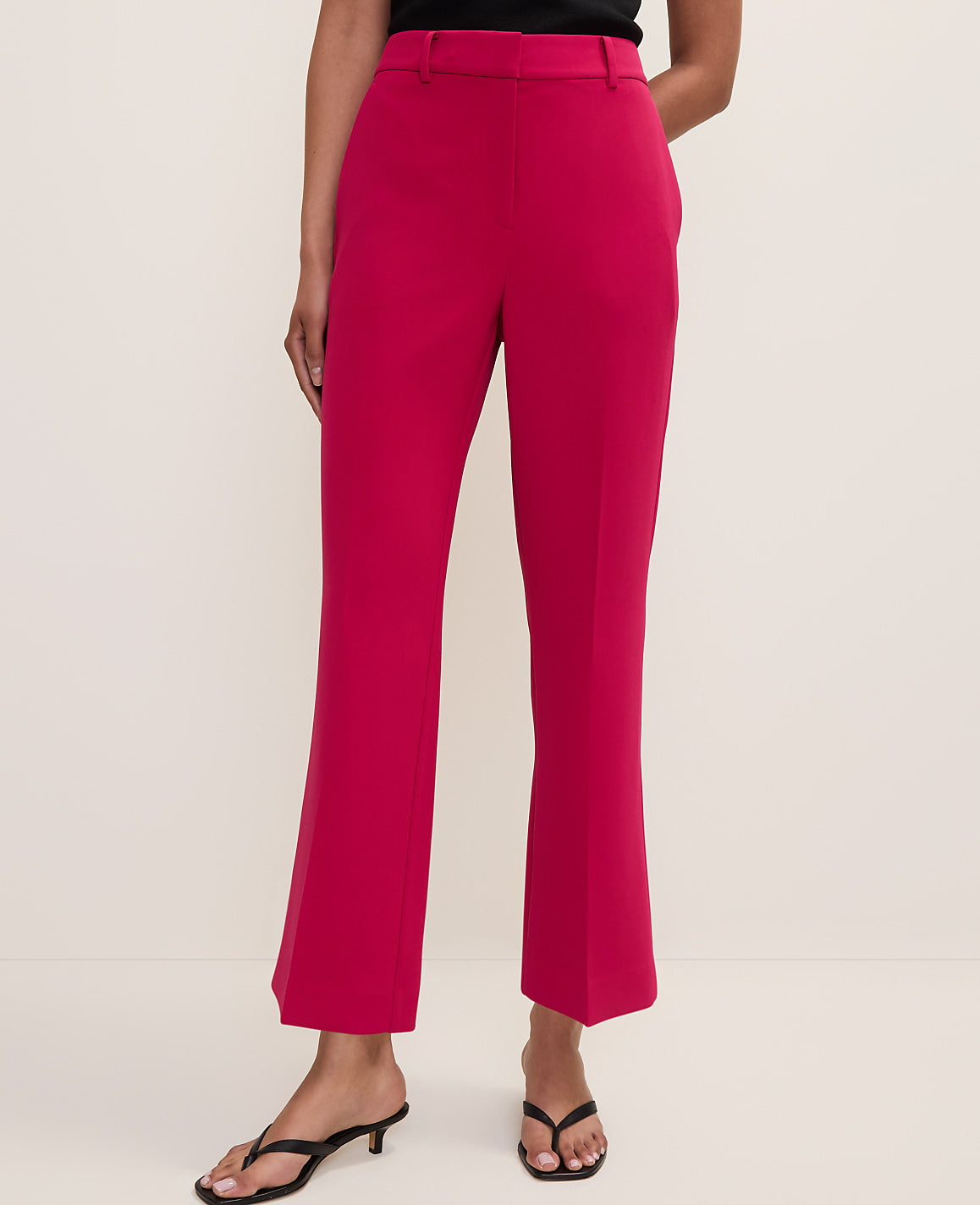 The Flare Ankle Pant in Fluid Crepe | Ann Taylor