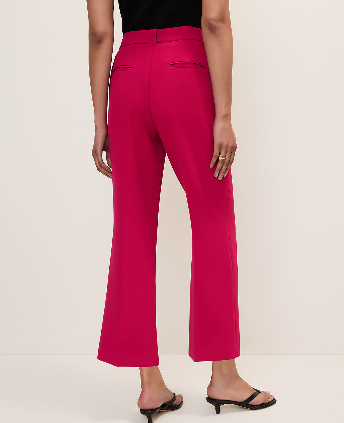 The Flare Ankle Pant in Fluid Crepe | Ann Taylor