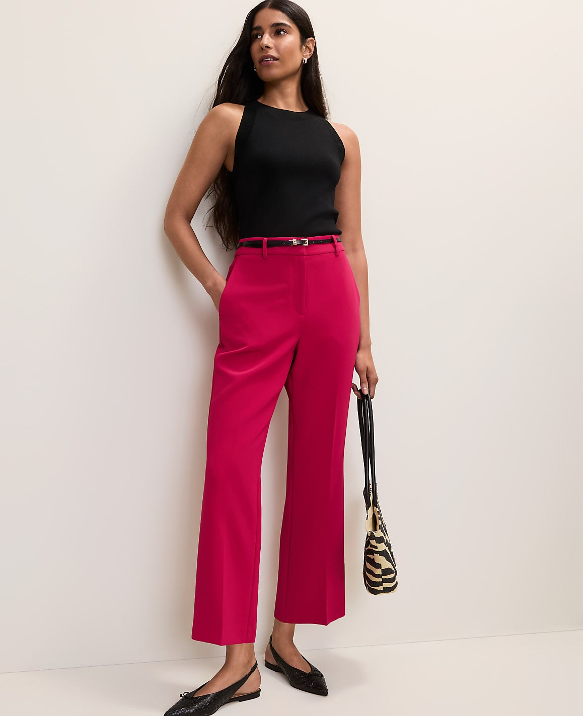 The Flare Ankle Pant in Fluid Crepe | Ann Taylor