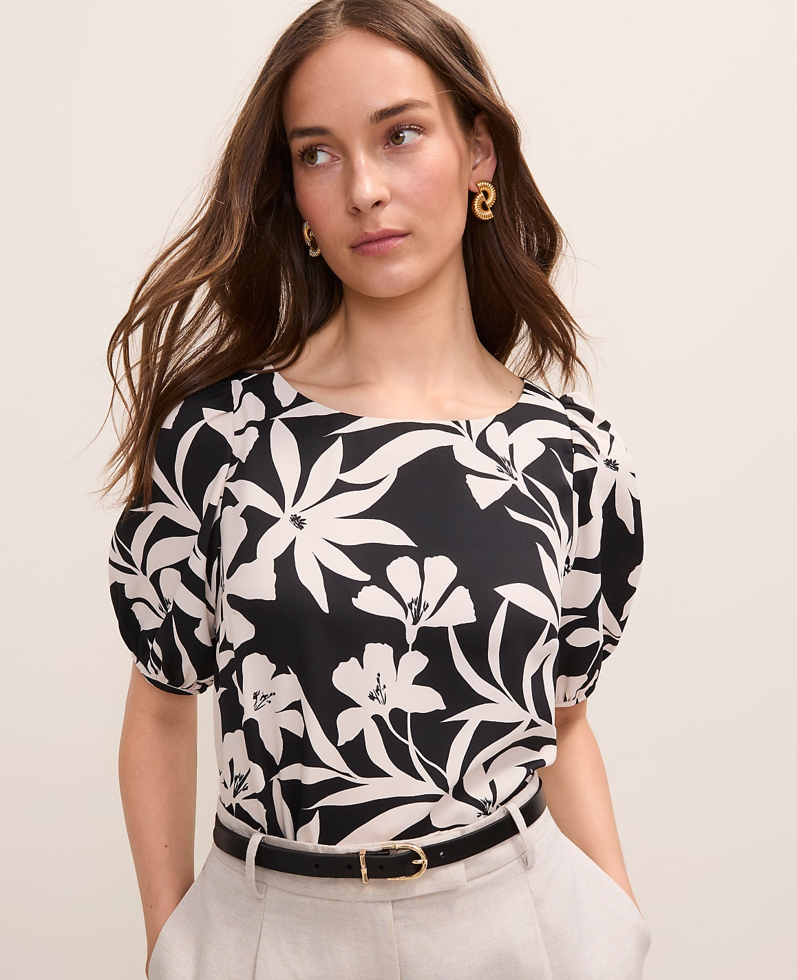 Floral Boatneck Blouse | Ann Taylor
