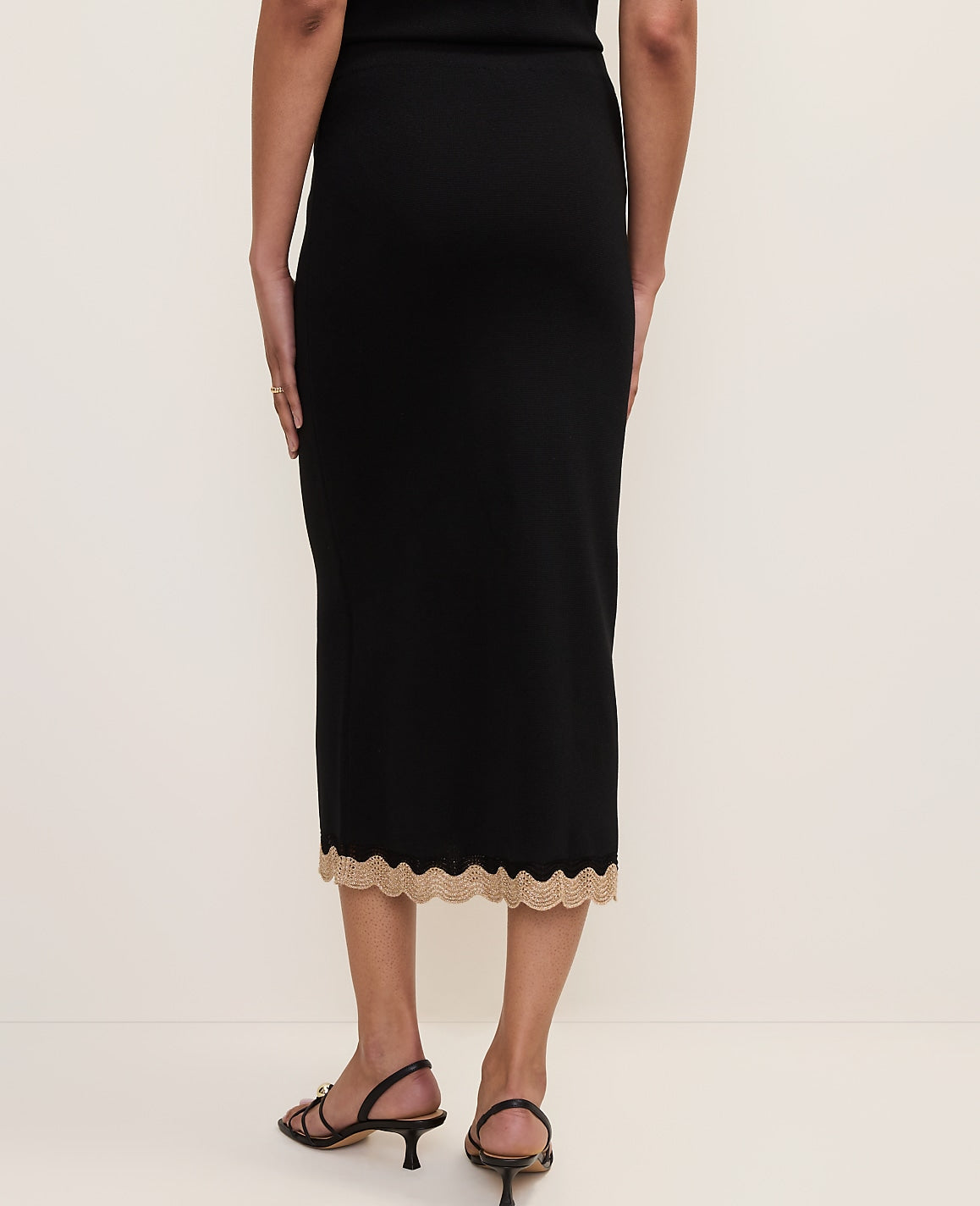 Metallic Trim Sweater Midi Skirt | Ann Taylor