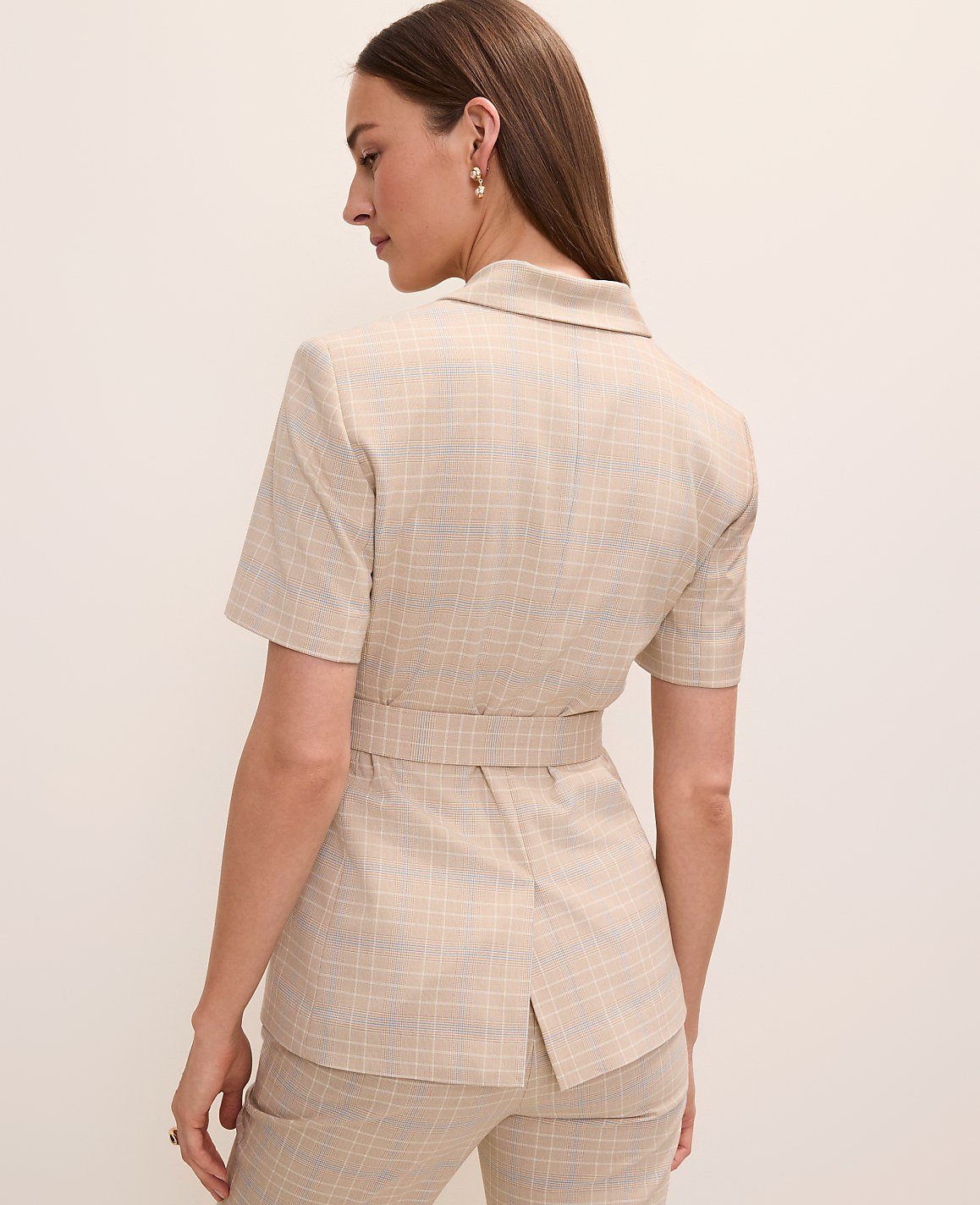 The Belted Greenwich Blazer in Plaid | Ann Taylor