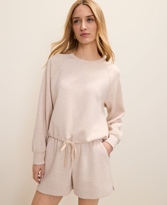 Drawstring Crew Neck Sweatshirt in CloudPlush | Ann Taylor
