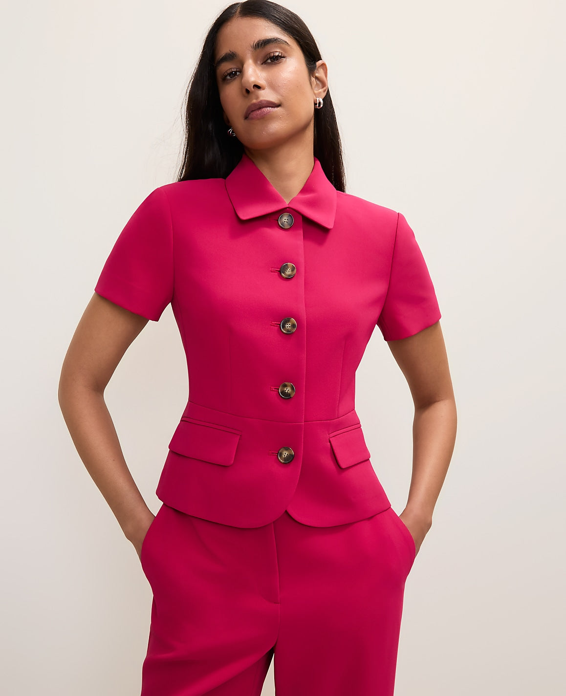 The Collared Jacket in Fluid Crepe | Ann Taylor