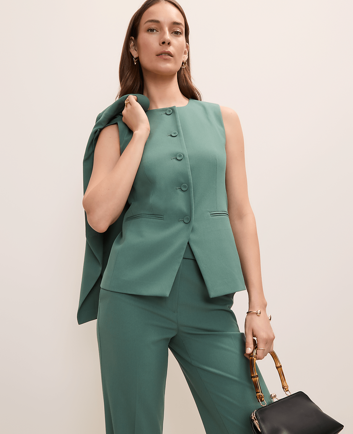 The Long Crew Neck Vest | Ann Taylor