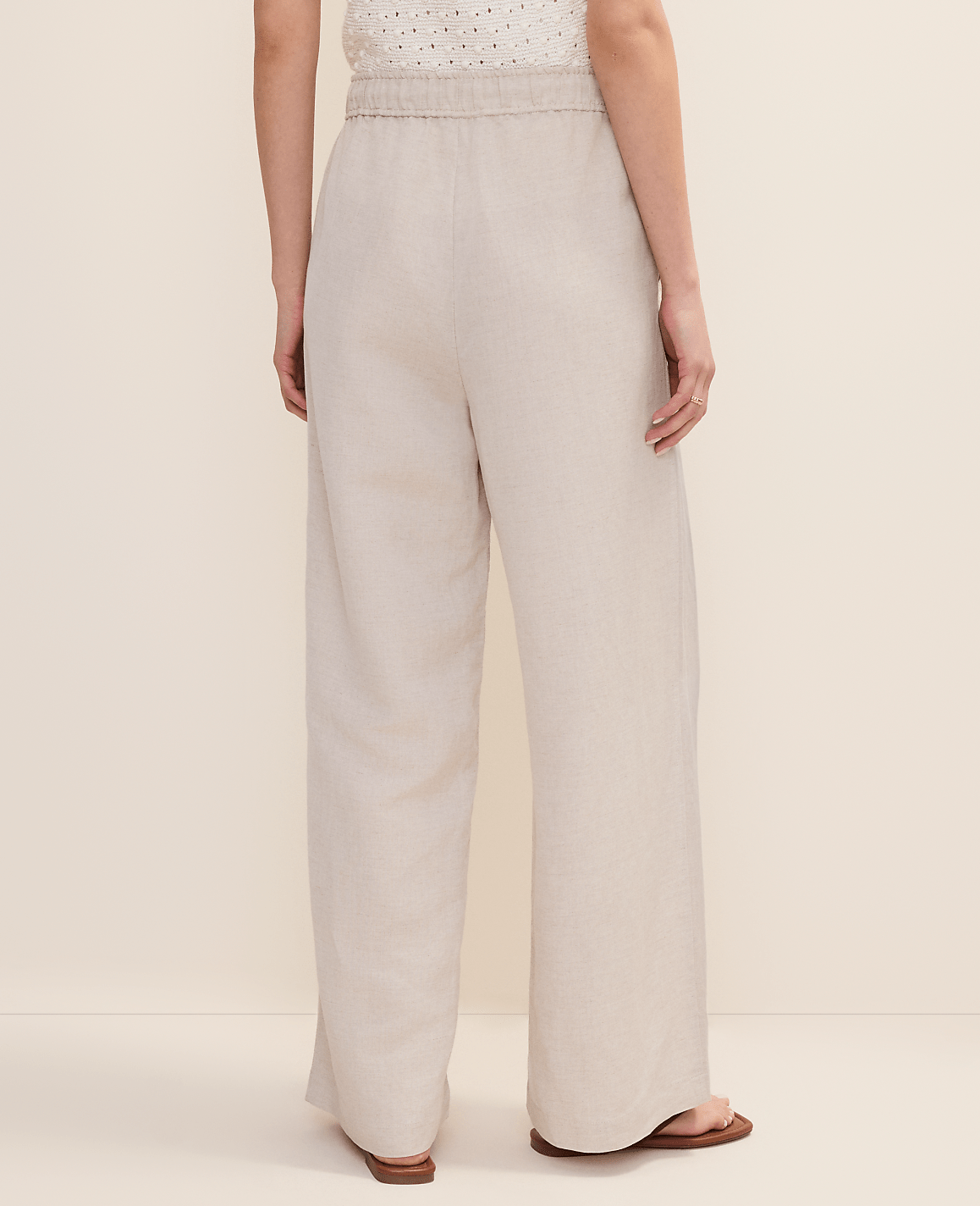Weekend Easy Fit Wide-Leg Pant in Linen Blend | Ann Taylor