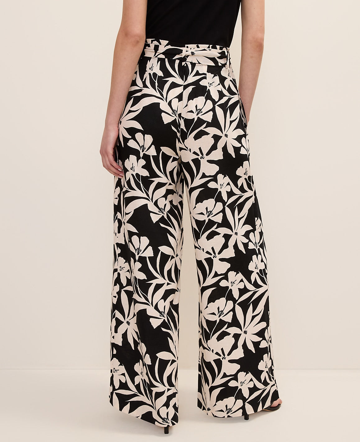 The Wide-Leg Paperbag Pant in Floral Linen Blend | Ann Taylor