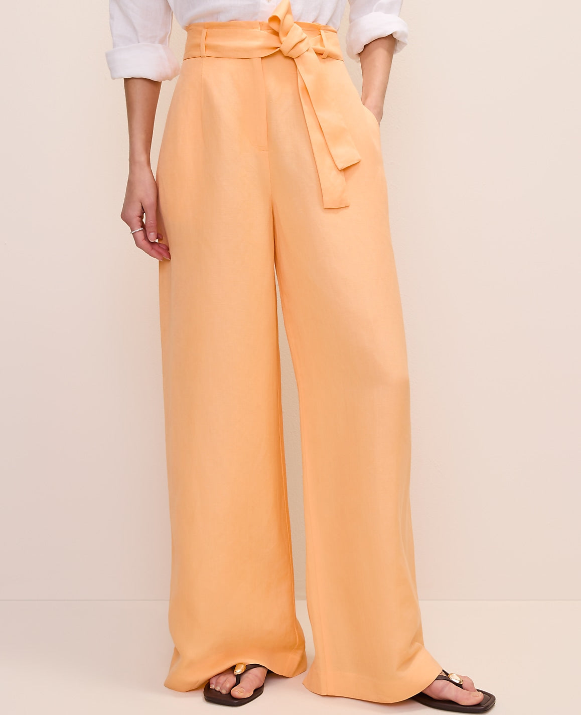 Paperbag Pant in Linen Blend | Ann Taylor