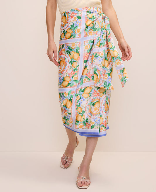 Lemon Wrap Skirt in Satin | Ann Taylor