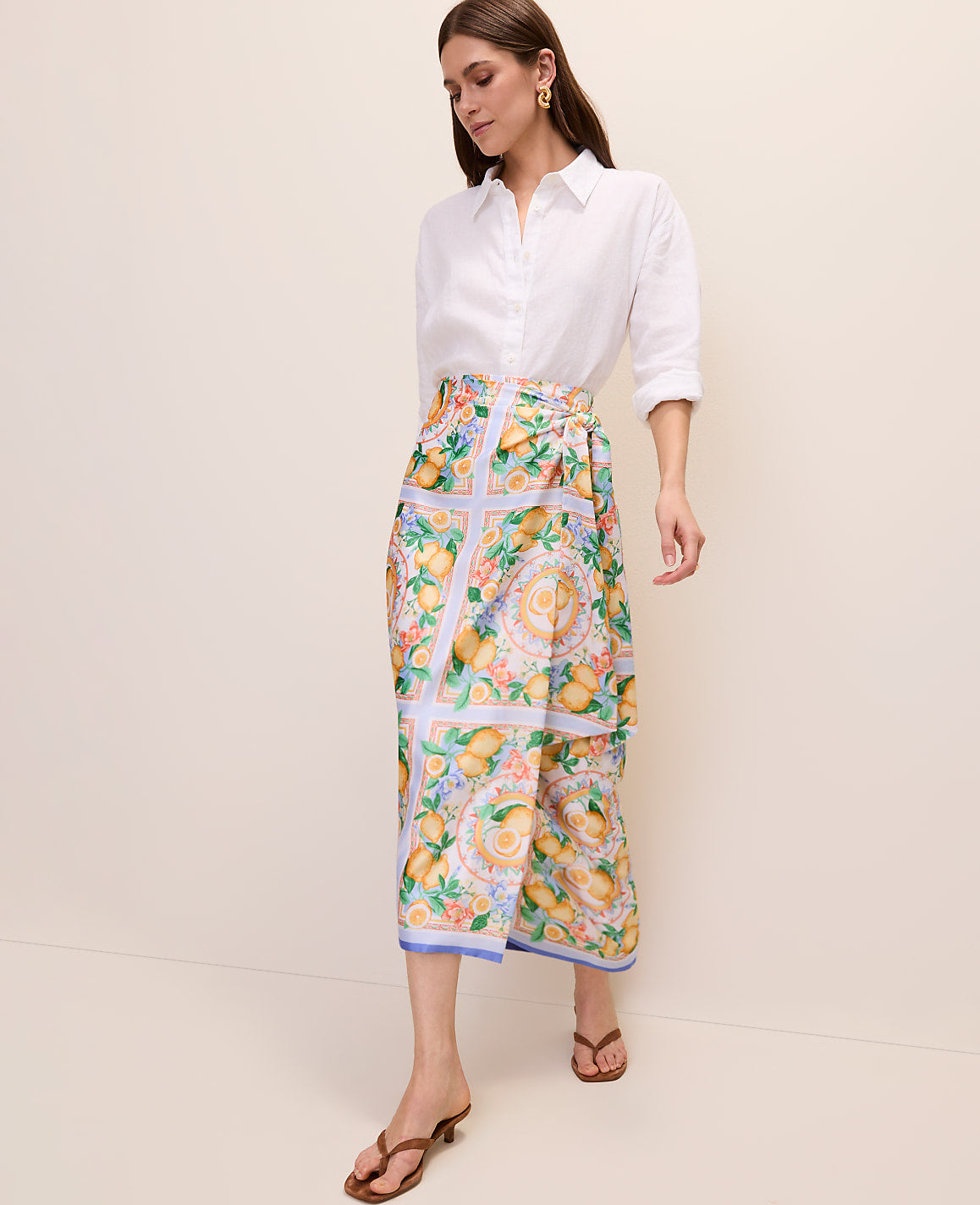Lemon Wrap Skirt in Satin | Ann Taylor