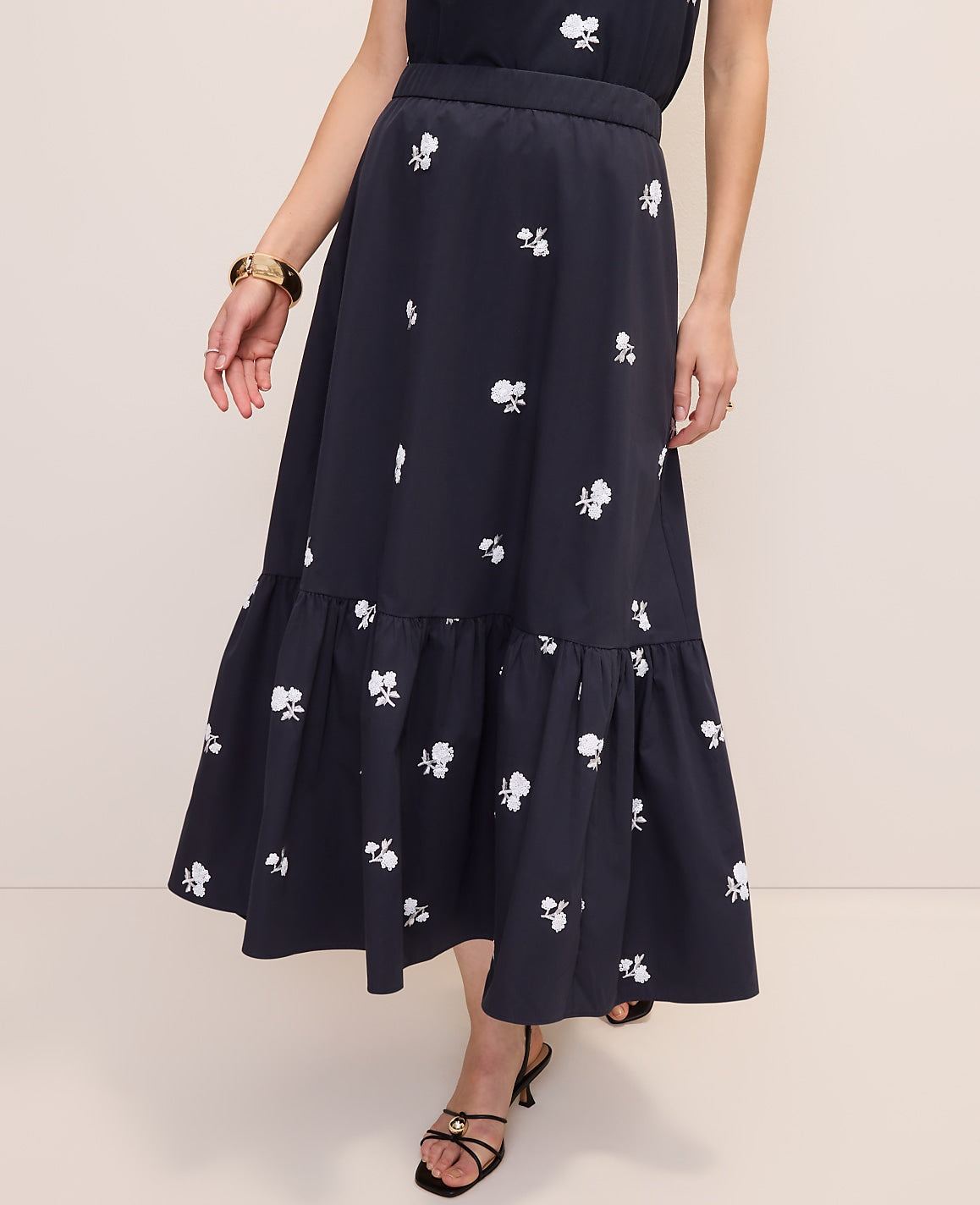 Sequin Embellished Tiered Maxi Skirt | Ann Taylor