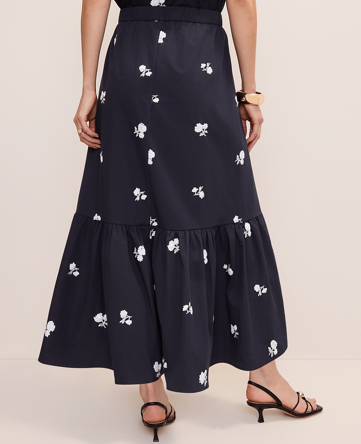 Sequin Embellished Tiered Maxi Skirt | Ann Taylor
