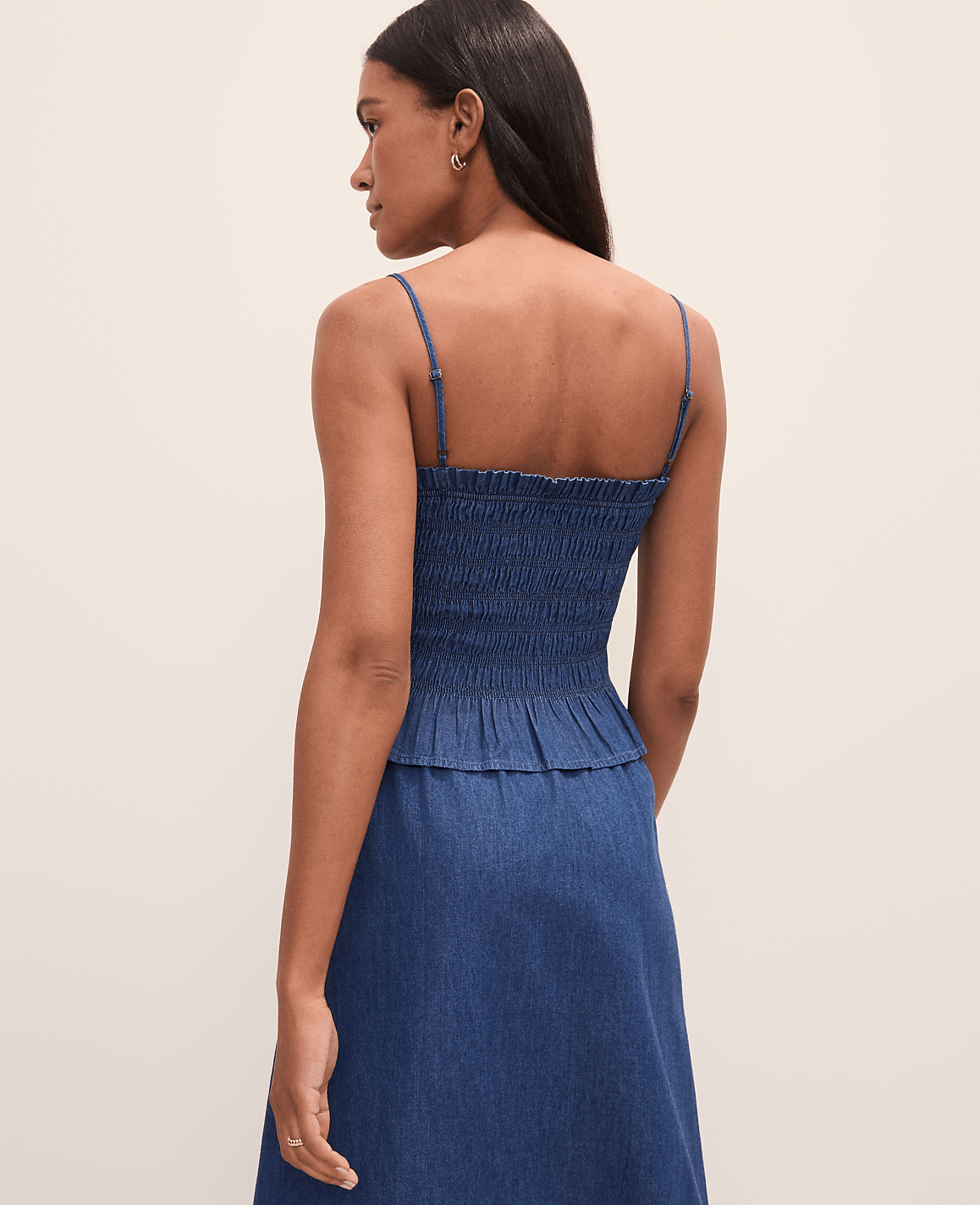 Weekend Smocked Ruffle Trim Tank Top | Ann Taylor