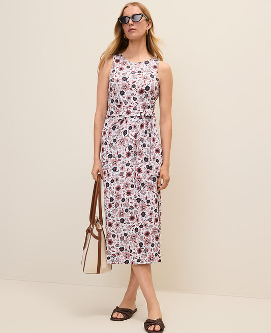 Weekend Floral Tie Waist Sheath Dress | Ann Taylor