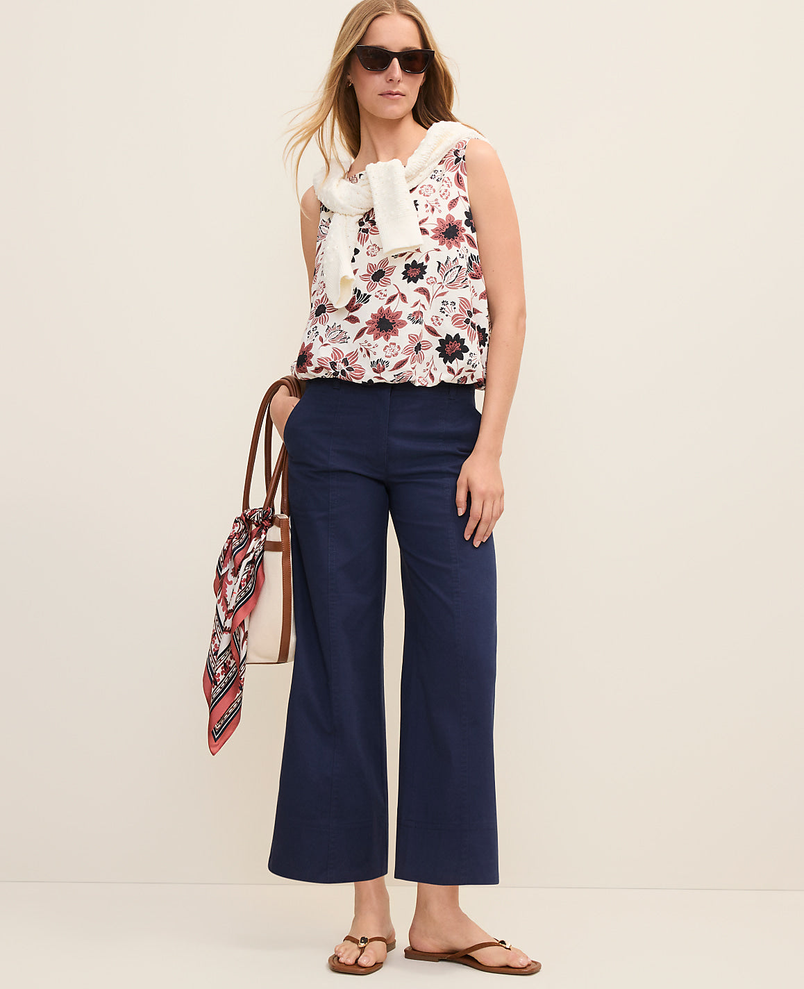 Weekend Floral Tank Top in Linen Blend | Ann Taylor