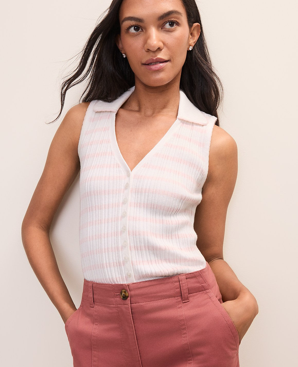 Weekend Striped Sweater Vest | Ann Taylor