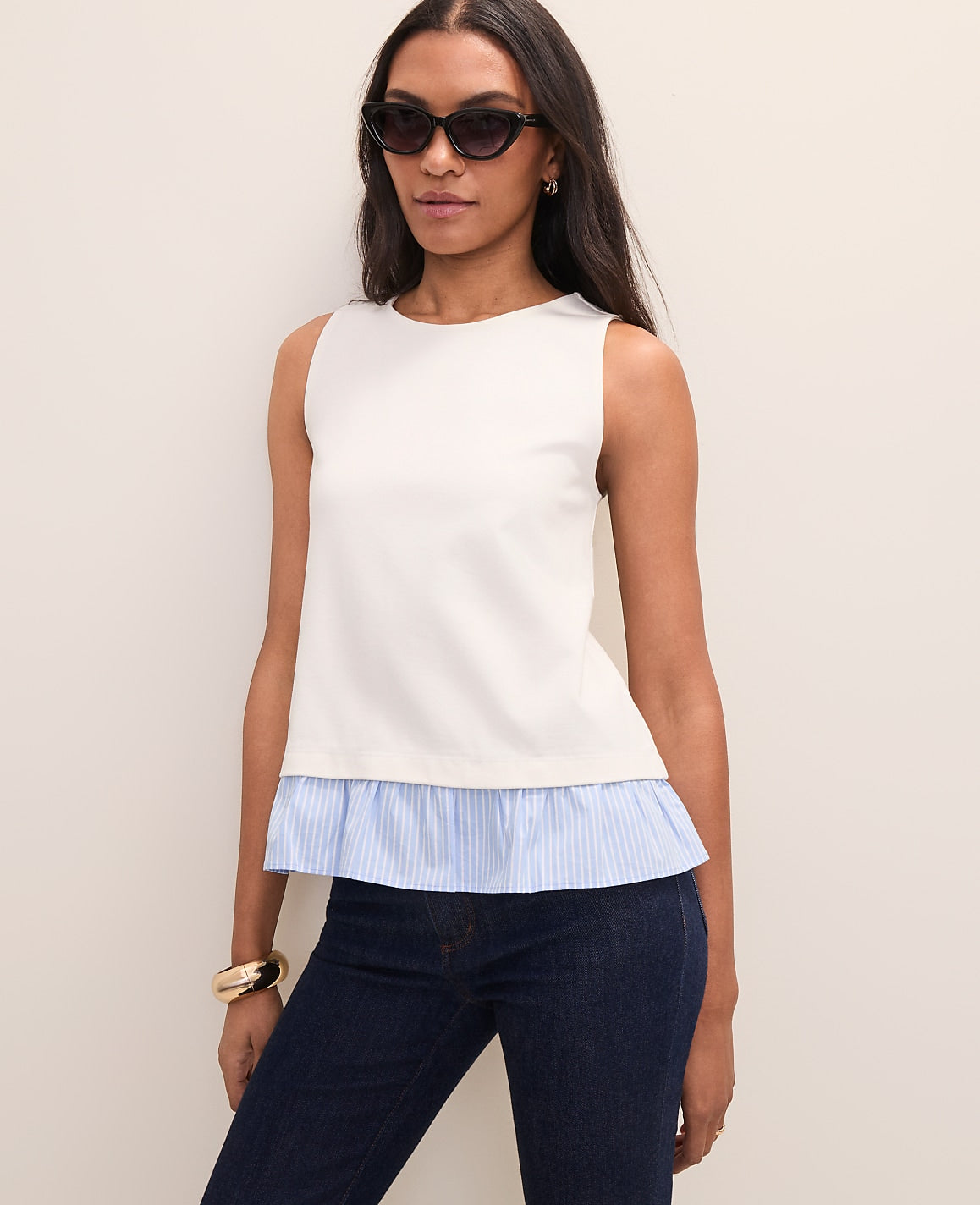 Weekend Layered Mixed Media Tank | Ann Taylor
