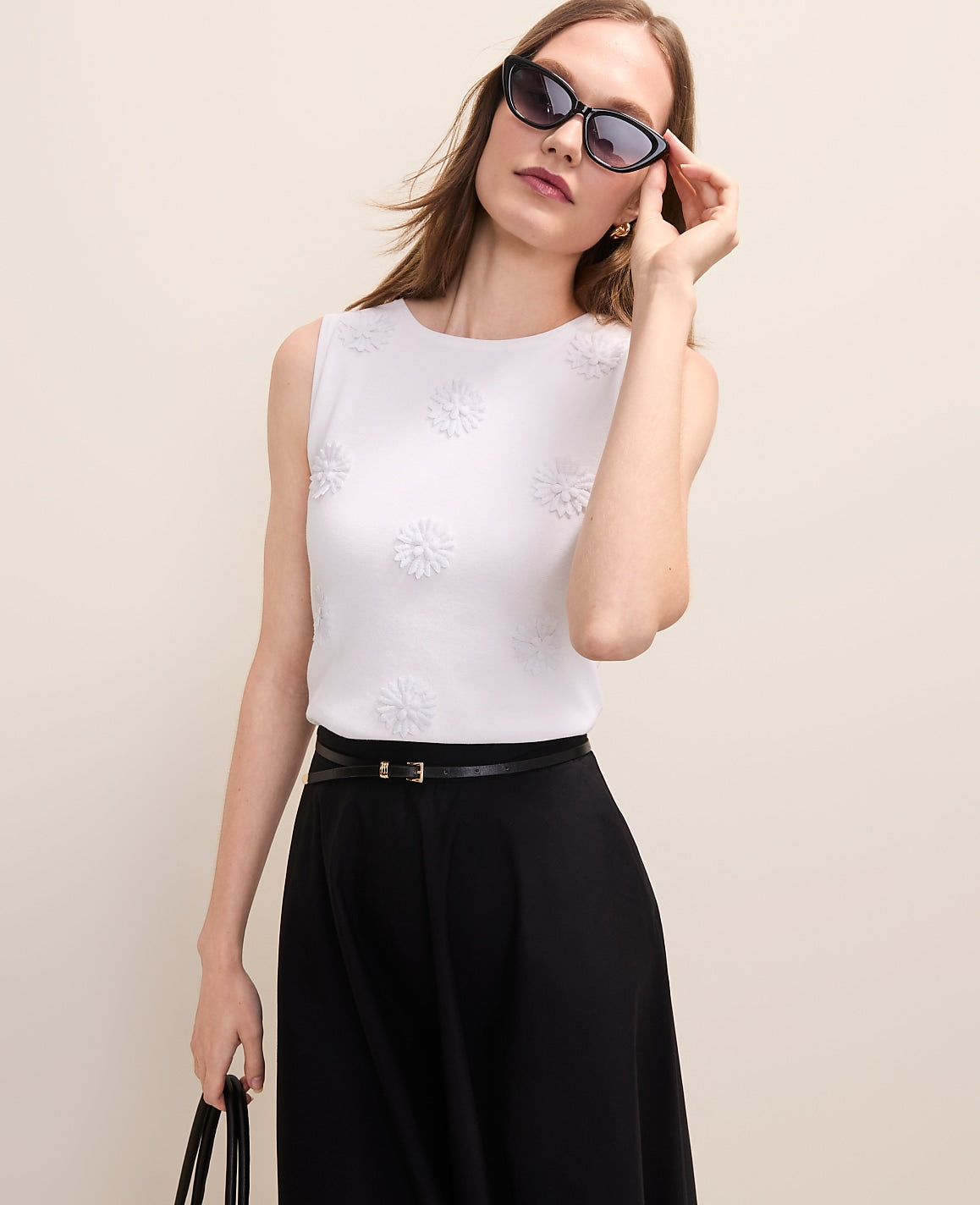 Floral Appliqué Sweater Shell | Ann Taylor