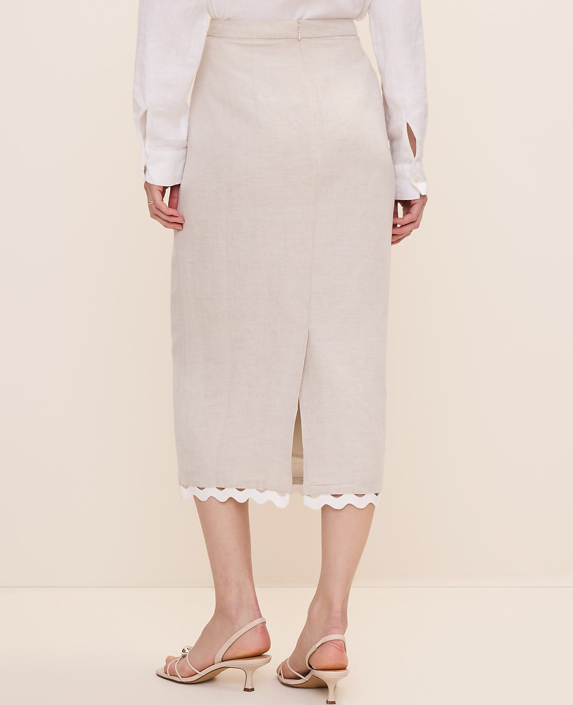 Ric Rac Midi Skirt in Linen Blend | Ann Taylor