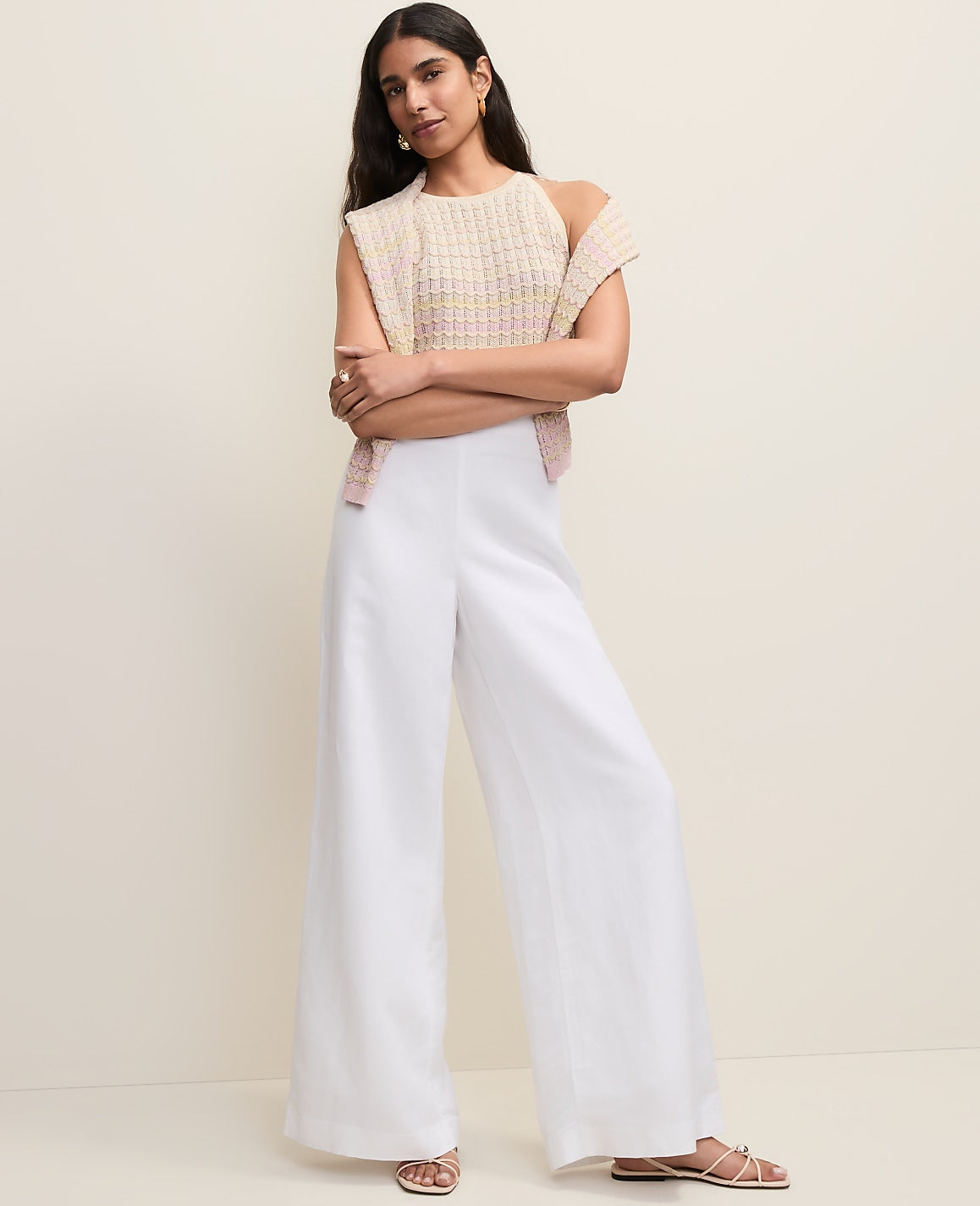 The Statement Palazzo Pant in Linen Blend | Ann Taylor
