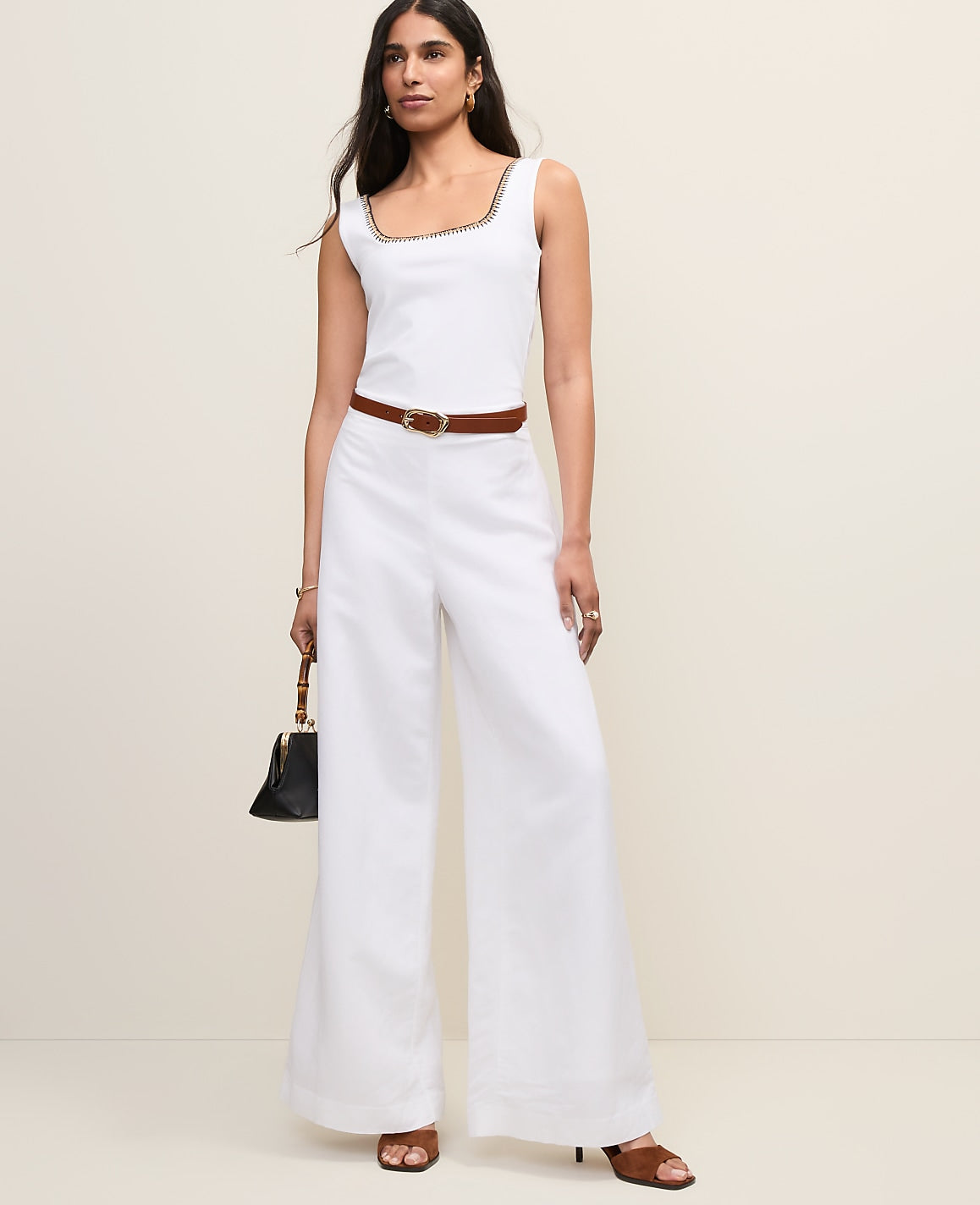 The Statement Palazzo Pant in Linen Blend | Ann Taylor