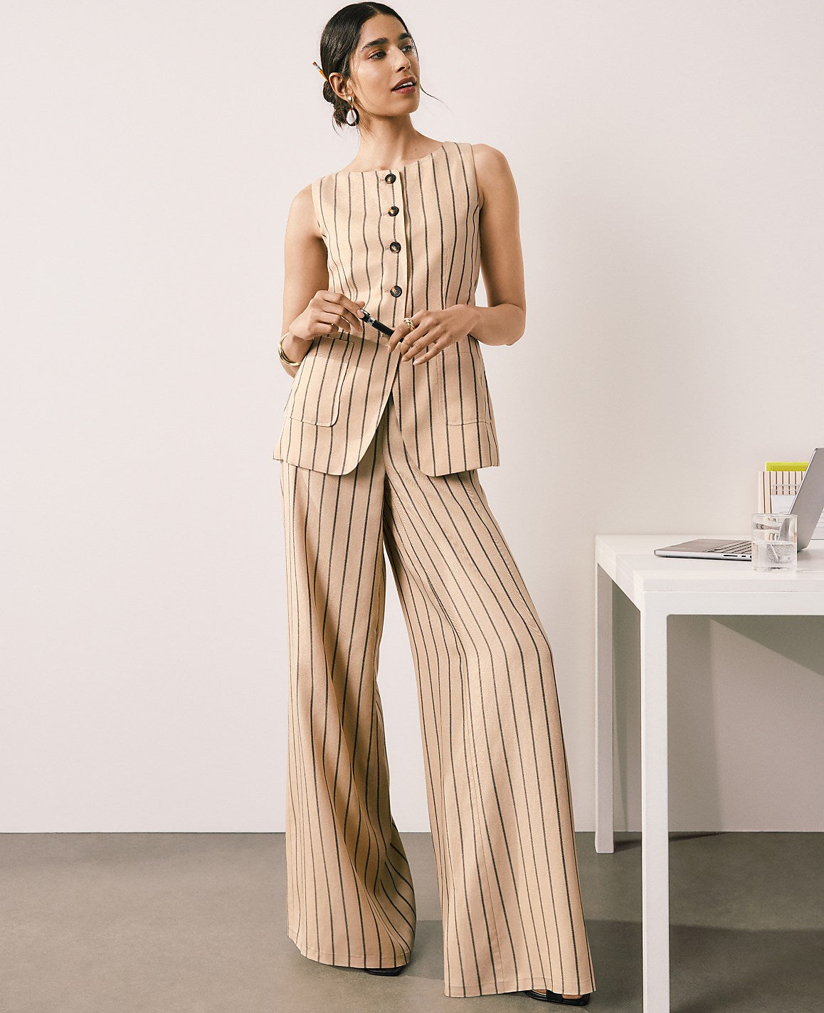 The Striped Statement Palazzo Pant | Ann Taylor