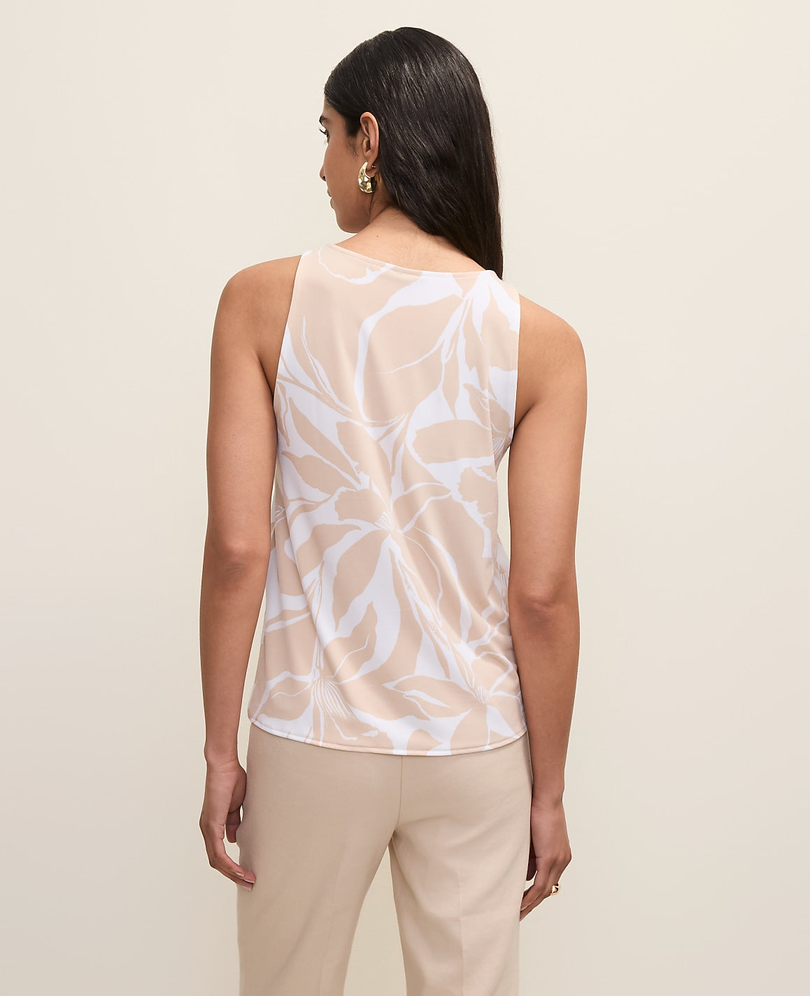 Mixed Media Floral V-Neck Shell | Ann Taylor