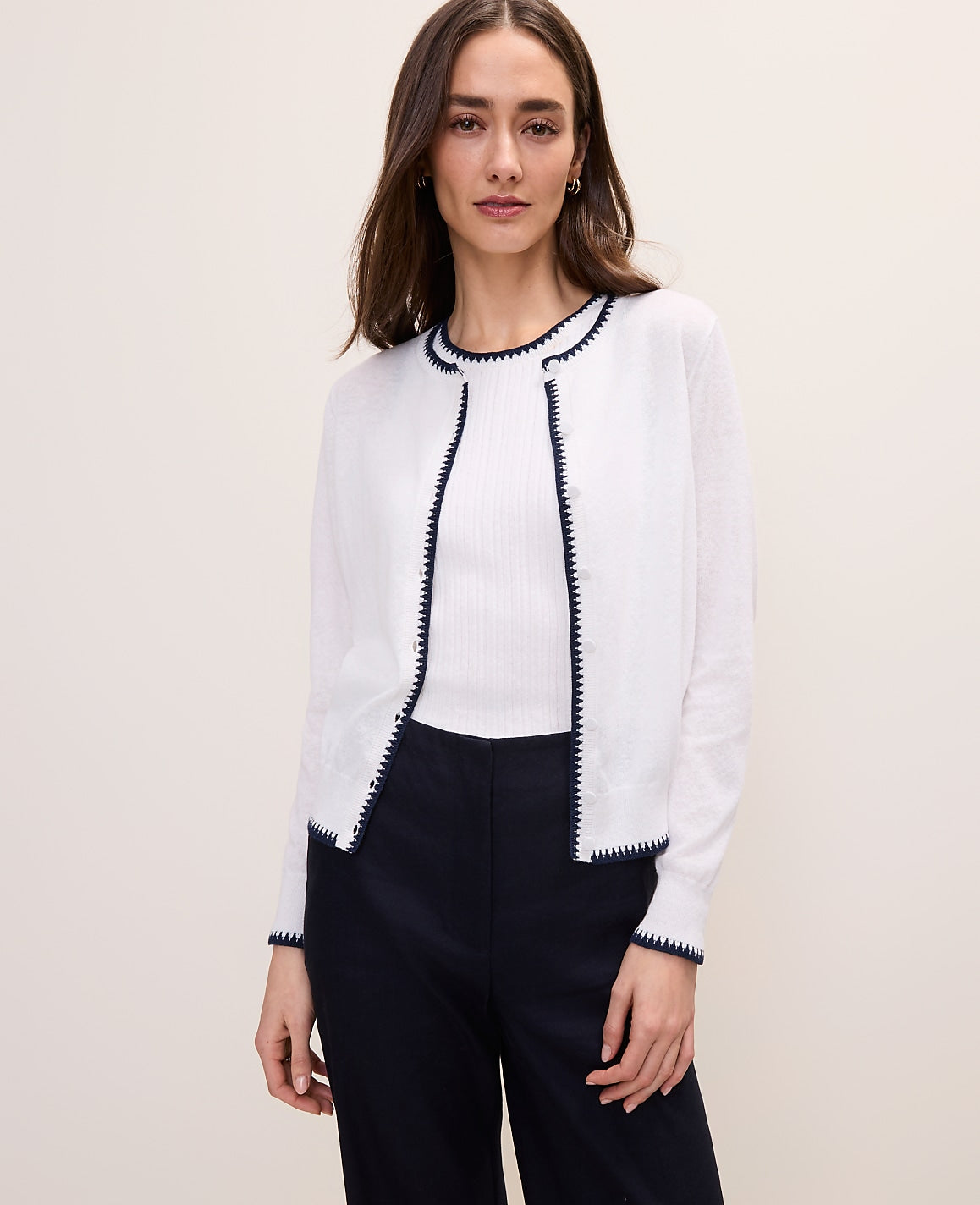 Tipped Ann Cardigan | Ann Taylor