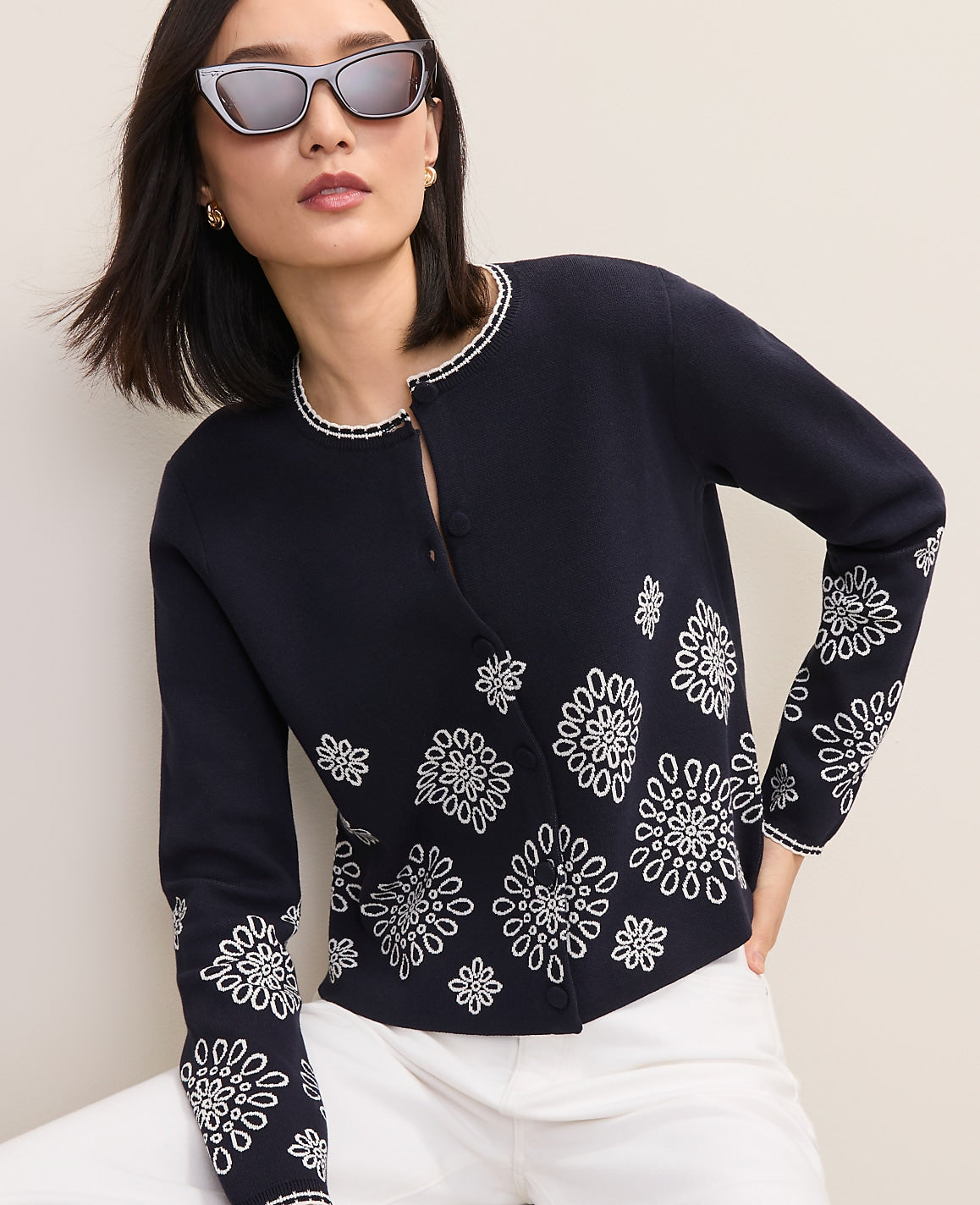 Embroidered Ann Cardigan | Ann Taylor