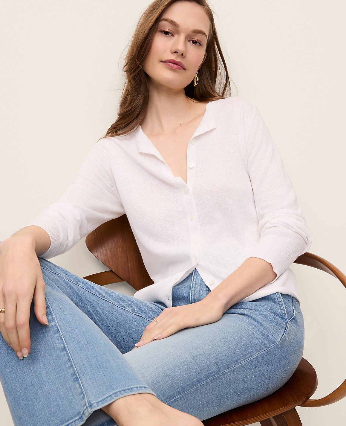 Ann Cardigan in Linen Blend | Ann Taylor