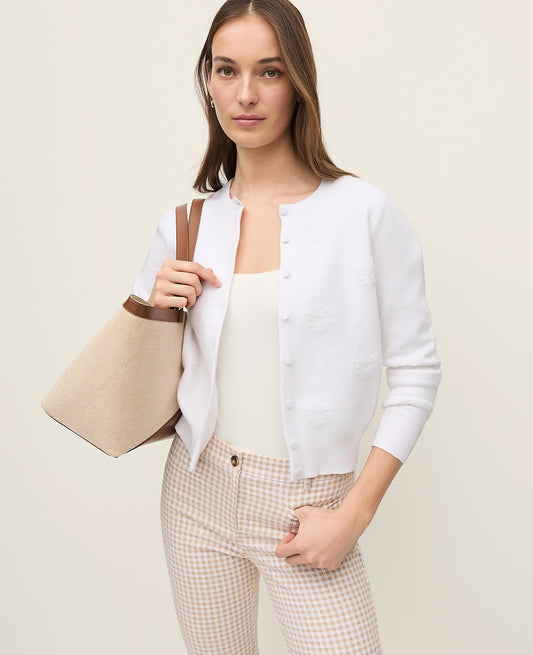 Floral Jacquard Ann Cardigan | Ann Taylor