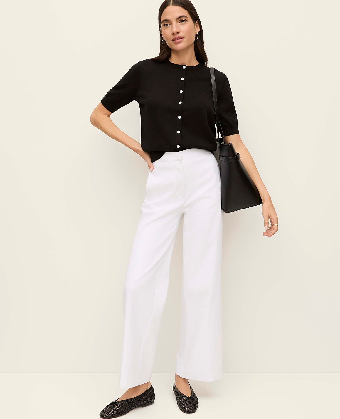 Short Sleeve Linen Ann Cardigan | Ann Taylor