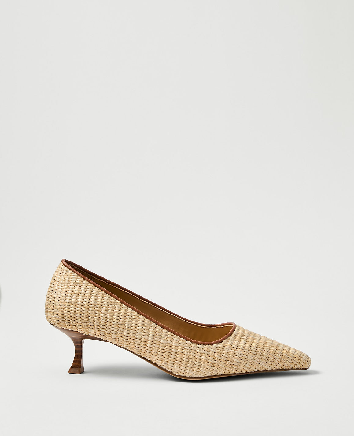 Straw Nip Toe Kitten Heel Pump | Ann Taylor