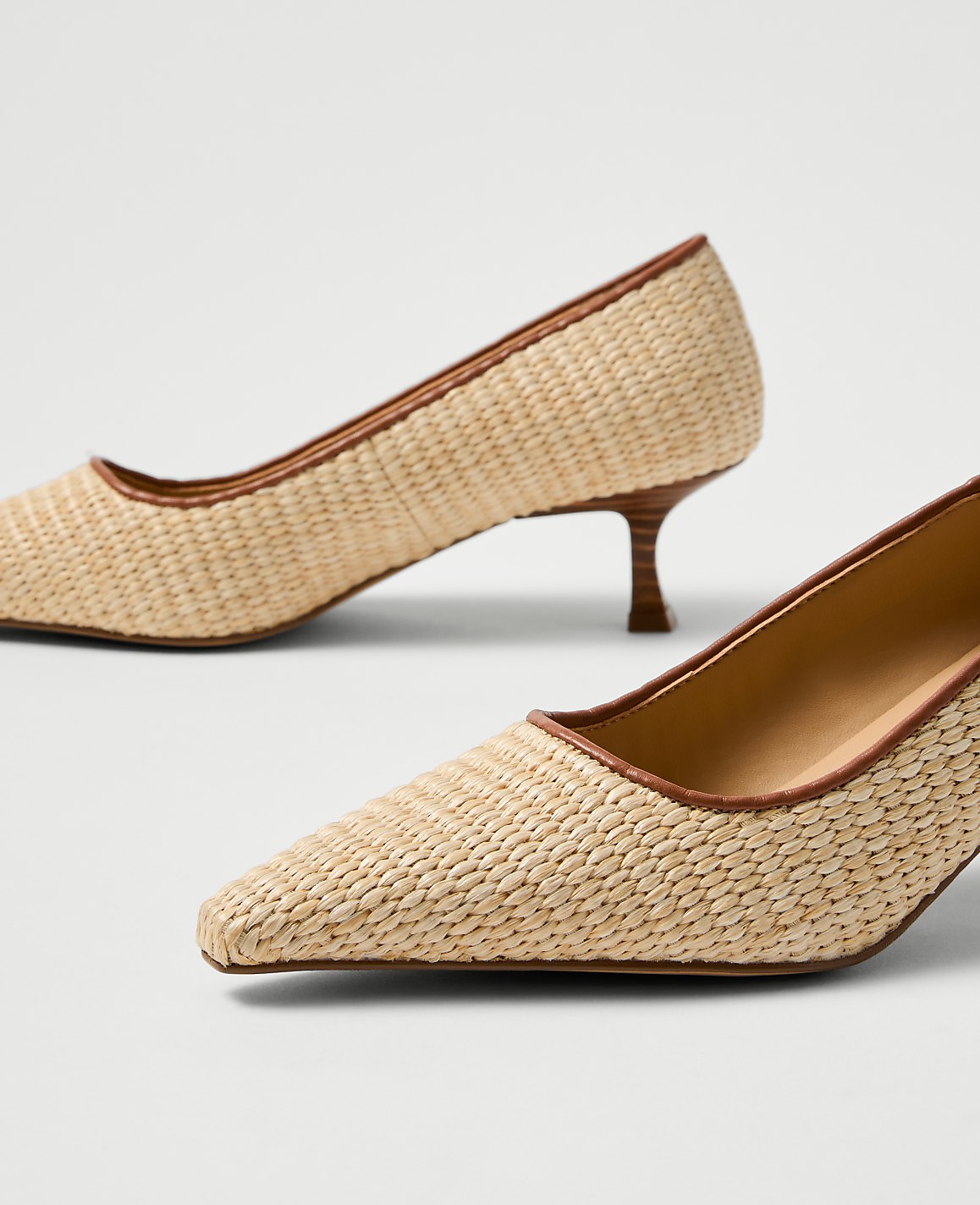 Straw Nip Toe Kitten Heel Pump | Ann Taylor